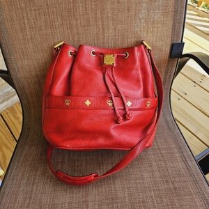 MCM Red Bucket Crossbody bag